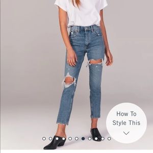 Ripped High Rise Mom Jeans